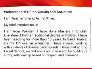 Introduction to the subject of I & S for Grade 7.ppt
