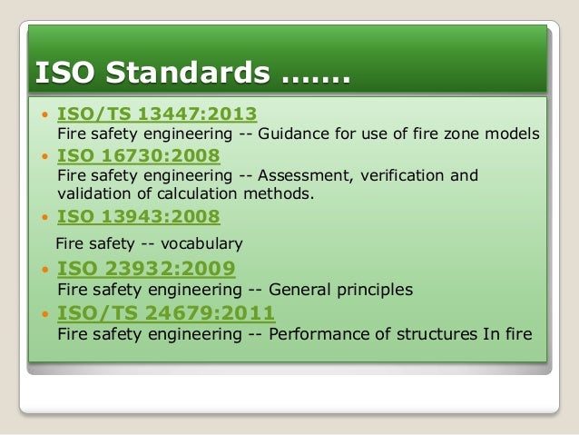 Iso standards on fire safety