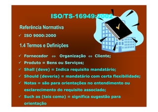 ISO TS16949 2002 Apresentação dos Requisitos