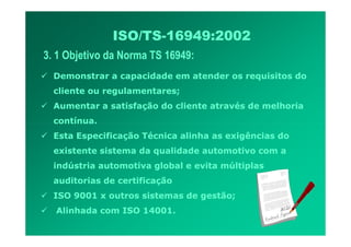 ISO TS16949 2002 Apresentação dos Requisitos