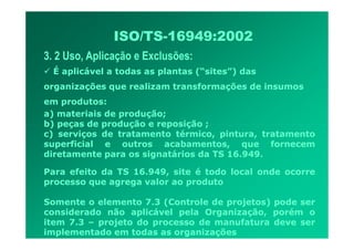 ISO TS16949 2002 Apresentação dos Requisitos