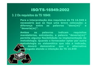 ISO TS16949 2002 Apresentação dos Requisitos