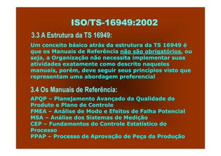ISO TS16949 2002 Apresentação dos Requisitos