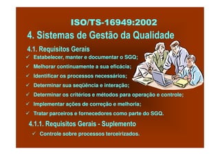 ISO TS16949 2002 Apresentação dos Requisitos