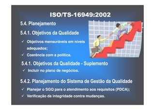 ISO TS16949 2002 Apresentação dos Requisitos