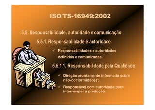 ISO TS16949 2002 Apresentação dos Requisitos