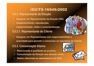 ISO TS16949 2002 Apresentação dos Requisitos