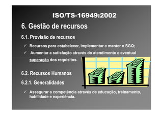ISO TS16949 2002 Apresentação dos Requisitos