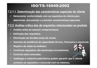 ISO TS16949 2002 Apresentação dos Requisitos
