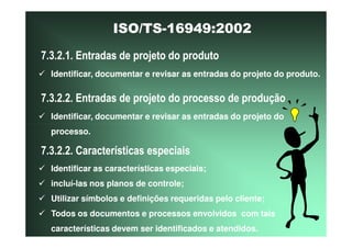 ISO TS16949 2002 Apresentação dos Requisitos
