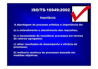 ISO TS16949 2002 Apresentação dos Requisitos