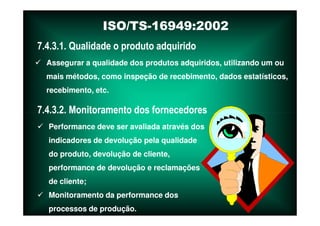 ISO TS16949 2002 Apresentação dos Requisitos