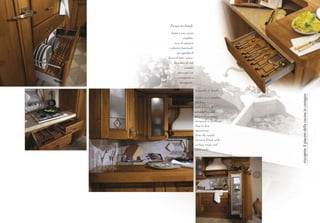 Il pregio dei dettagli.

  Isotta è una cucina
              completa,
      ricca di accessori
e soluzioni funzionali,
        per agevolare il
lavoro di tutti i giorni.
    Da notare gli utili
                cassetti
         attrezzati con
         portaposate e
           portapiatti.

                            A wealth of detail.

                            Isotta is a complete
                            kitchen,
                            with a host of
                            accessories and
                            practical features
                            designed to facilitate
                            d a y-to-day
                            operations.
                            Note the useful
                            drawers fitted with
                            cutlery trays and
                            plate racks.
 