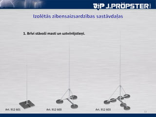 13
1. Brīvi stāvoši masti un uztvērējstieņi.
Art. 912 601 Art. 912 600 Art. 912 603
 