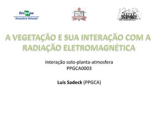 Interação solo-planta-atmosfera
PPGCA0003
Luis Sadeck (PPGCA)

 