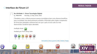 RESULTADOS
◇Interface do Fórum LV
 