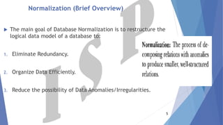 Normalization Brief Database Examples Advanced Normalization | PDF