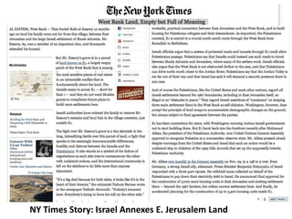 NY Times Story: Israel Annexes E. Jerusalem Land
 