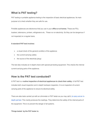 Is pat testing a legal requirement | PDF
