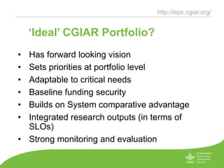 Advising on System-Level research investment