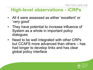 Advising on System-Level research investment