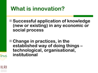 Innovation systems perspective for sustainable commercialization of smallholder agriculture