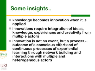 Innovation systems perspective for sustainable commercialization of smallholder agriculture