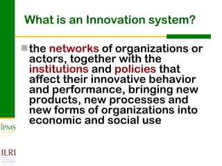 Innovation systems perspective for sustainable commercialization of smallholder agriculture