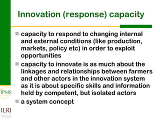 Innovation systems perspective for sustainable commercialization of smallholder agriculture