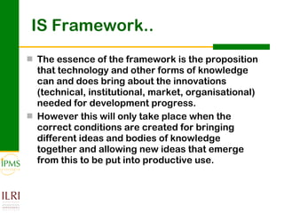 Innovation systems perspective for sustainable commercialization of smallholder agriculture