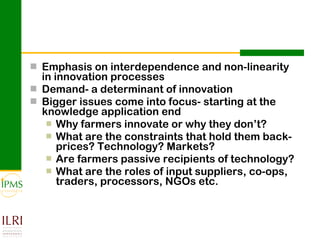 Innovation systems perspective for sustainable commercialization of smallholder agriculture