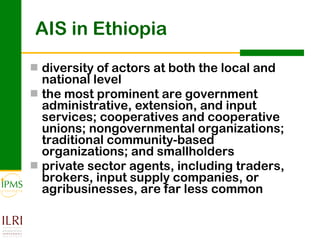Innovation systems perspective for sustainable commercialization of smallholder agriculture