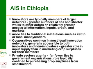 Innovation systems perspective for sustainable commercialization of smallholder agriculture