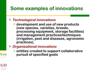 Innovation systems perspective for sustainable commercialization of smallholder agriculture