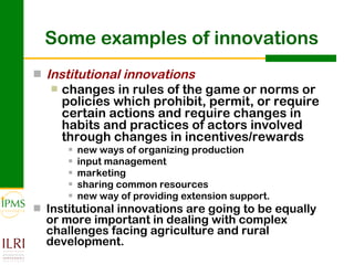 Innovation systems perspective for sustainable commercialization of smallholder agriculture