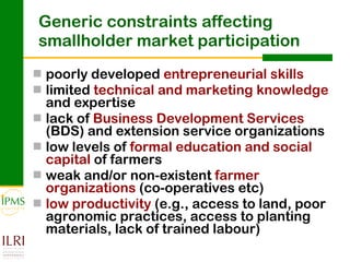 Innovation systems perspective for sustainable commercialization of smallholder agriculture