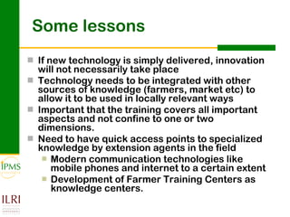 Innovation systems perspective for sustainable commercialization of smallholder agriculture