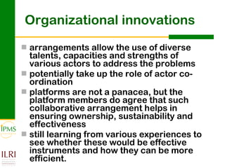 Innovation systems perspective for sustainable commercialization of smallholder agriculture