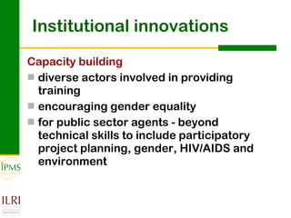 Innovation systems perspective for sustainable commercialization of smallholder agriculture