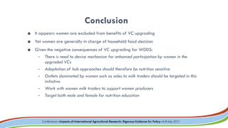 Impact of dairy business hubs on nutrition