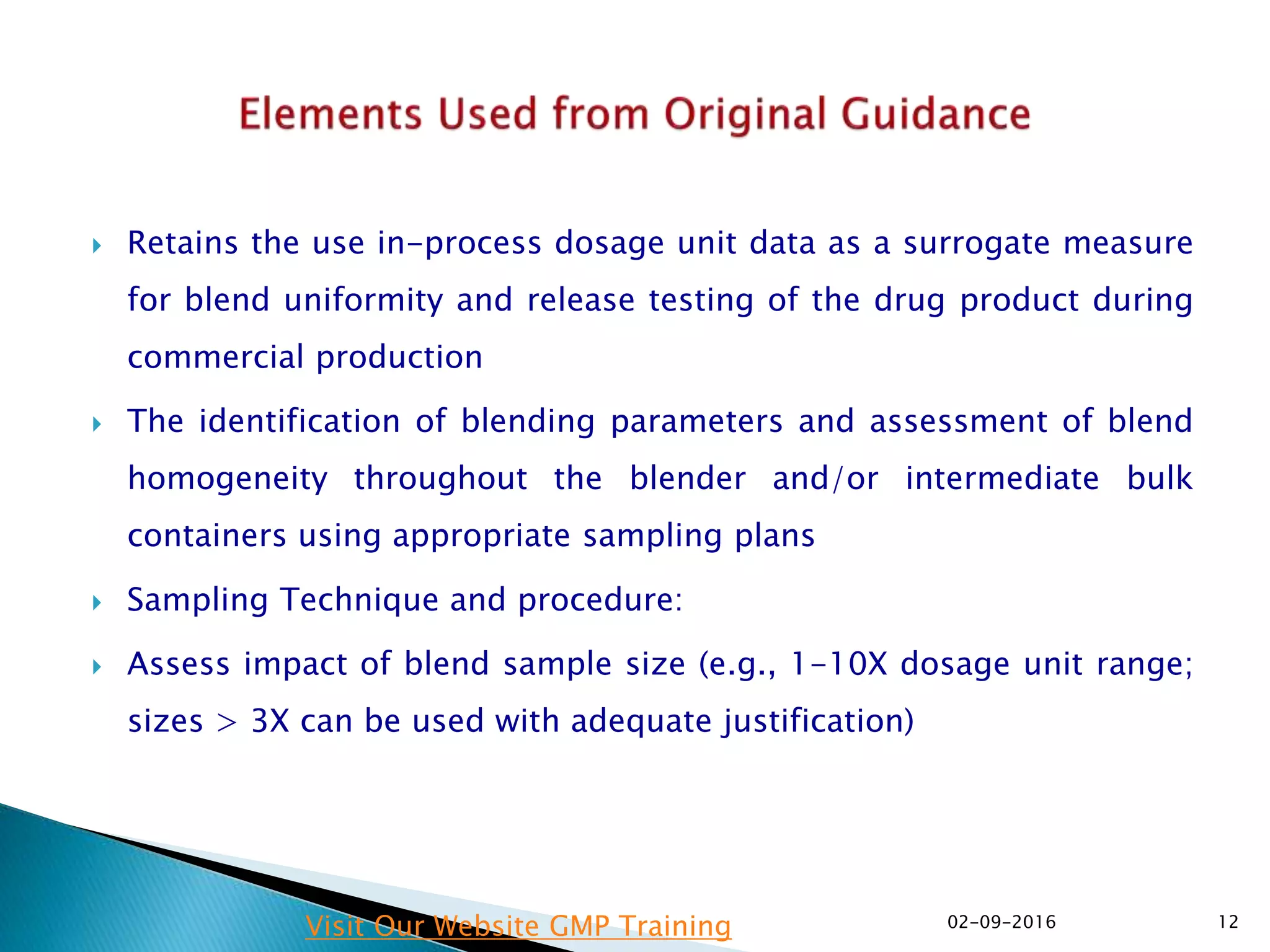 Blend and Content Uniformity : Industry Recommendations for Way Forward ...