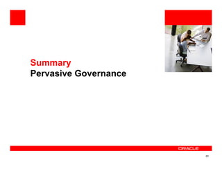 <Insert Picture Here>


Summary
Pervasive Governance




                                          23
 