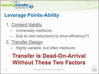 Learning Transfer System Inventory research | PPTX