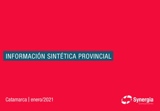 INFORMACIÓN SINTÉTICA PROVINCIAL
Catamarca enero/2021
 