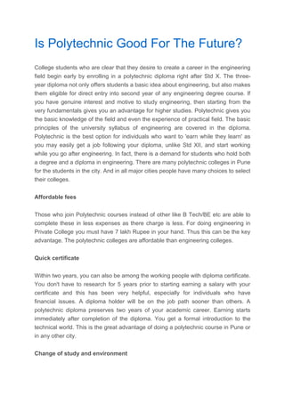 Poly Technical Introduction Writing Is Polytechnic Good For The Future? | PDF