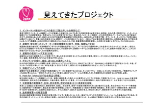 K-NET
      8000                      K-NET
                  WiFi                                                       NTT
               ADSL

                                                  NTT
NTT                                     IT   PC




                    NPO

      NPO                        iSPP             IBM   SAHANA
                          API




  Hack for Tohoku
                                                                 Hack for Japan
                                                           IT
 