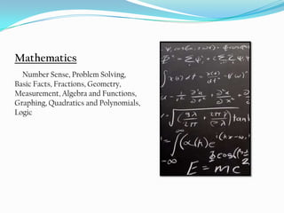 In addition, students may participate in instructional classes at OPA which may include:  