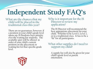 Students and parents can visit the OPA website which will include: A calendar of events