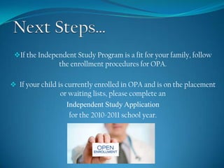 Further information to              	support high academic 	achievement