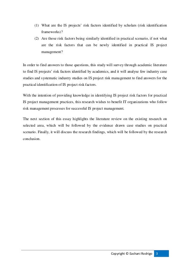 Persuasive Essay Example High School Thesis Essay Example also Essay On Health Care Reform Is Project Risk Management Risk Factors In Is Project Management Analytical Essay Thesis